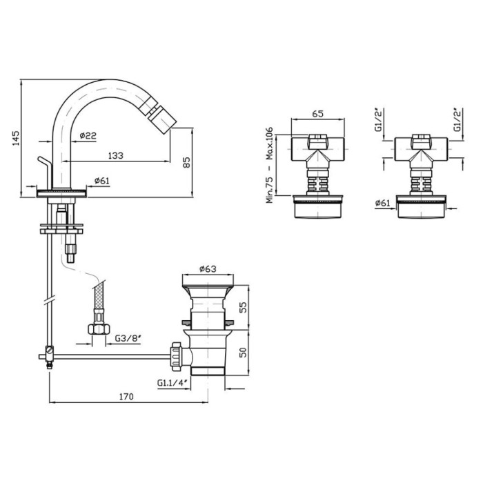 Zucchetti смеситель для душа на 2 отверстия с декорированным фланцем, savoir, хром арт. zsa859.c-