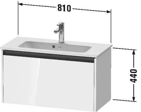 Duravit тумба подвесная под раковину 390 мм х 810 мм х 440 мм, ketho.2, k25056091910000 цвет: серо-коричневый матовый
