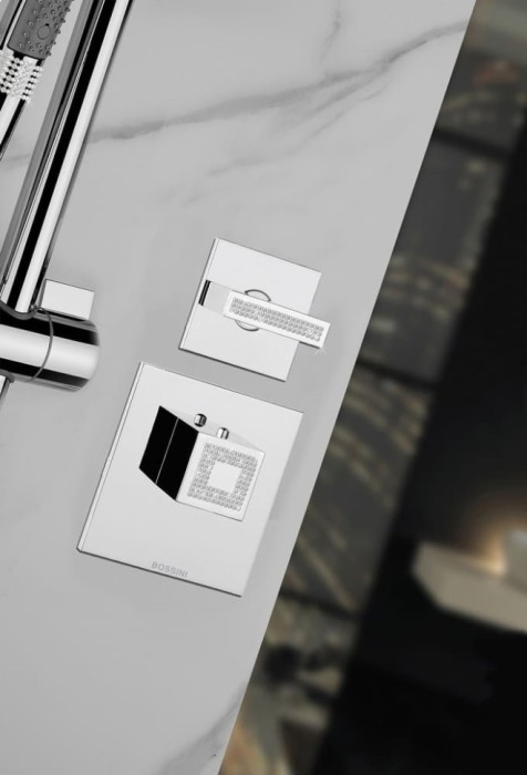 Bossini термостатический смеситель для душа с высокой пропускной способностью, rectangular, хром арт. z033201.030