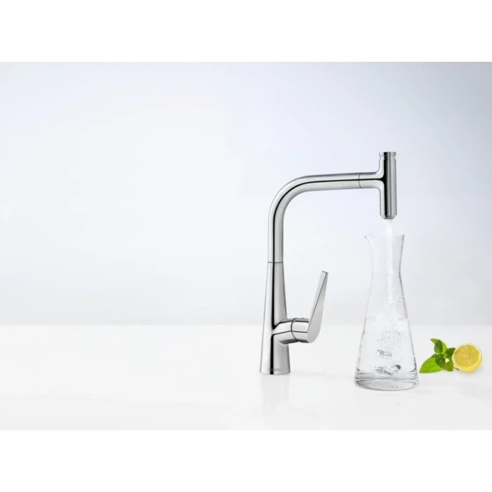 Hansgrohe смеситель для кухни 300 с выдвижным изливом, Talis Select M51, хром арт. 72821000