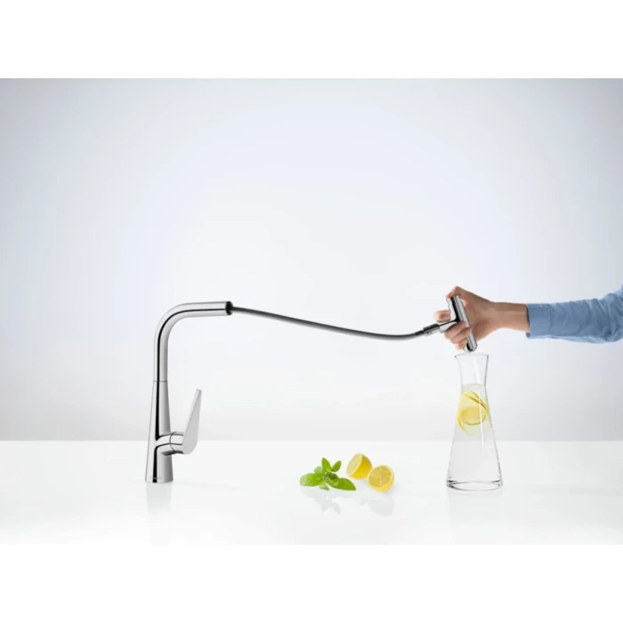 Hansgrohe смеситель для кухни 300 с выдвижным изливом, Talis Select M51, хром арт. 72821000