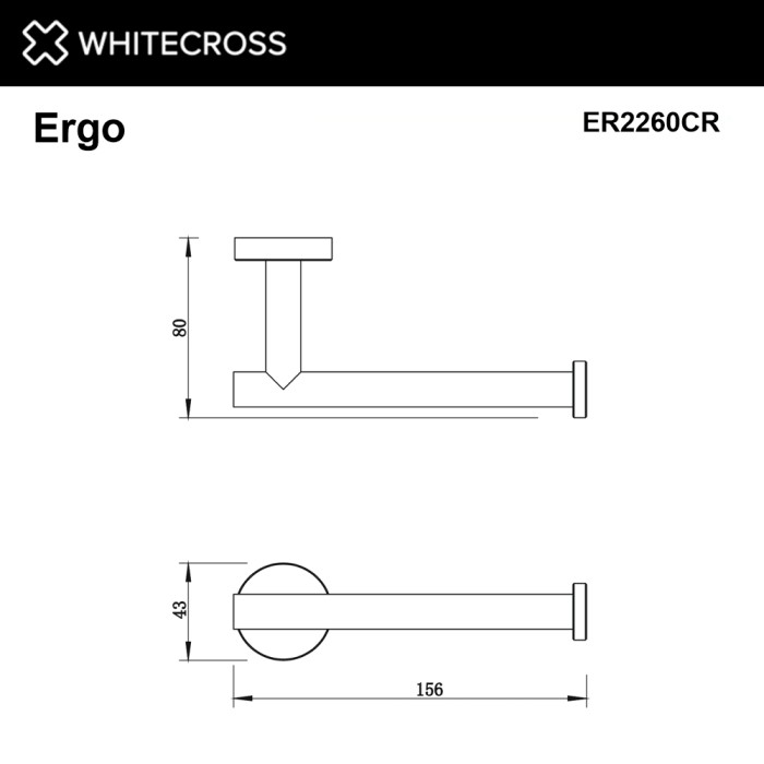 Держатель туалетной бумаги, Whitecross Ergo chrome, хром арт. ER2260CR