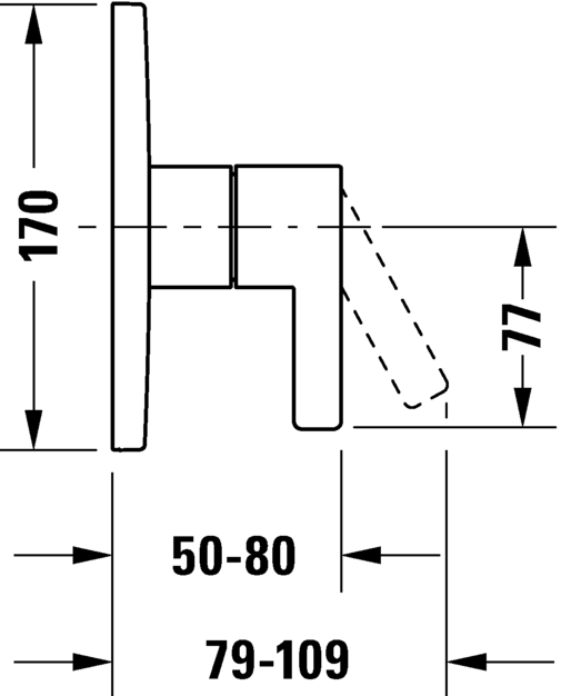 Duravit cмеситель однорычажный для душа скрытого монтажа, d-neo, de4210010010 цвет: хром