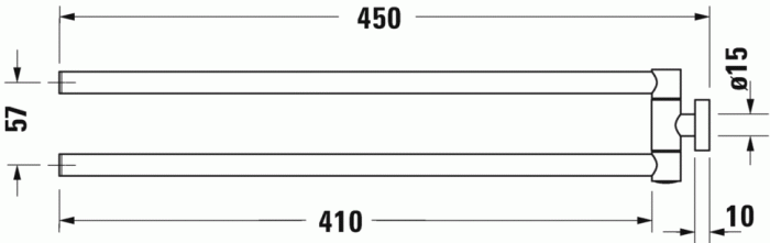 Duravit двойной поворотный полотенцедержатель, karree, 0099581000 цвет: хром