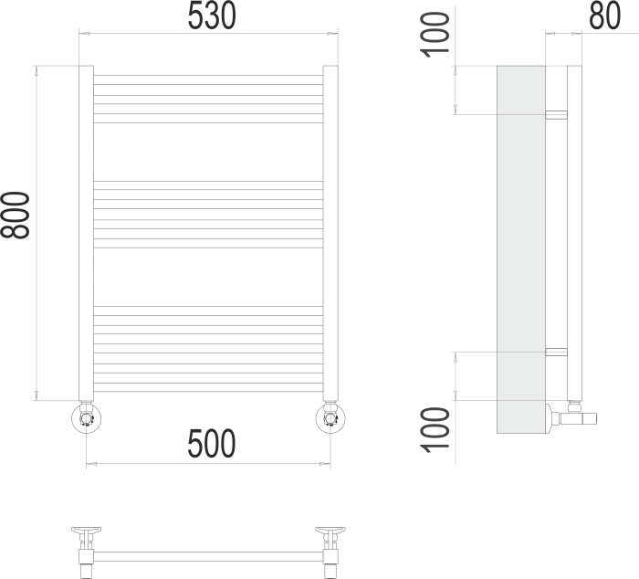 Terminus водяной полотенцесушитель сицилия п12 500х800, люкс арт. 4670078530790