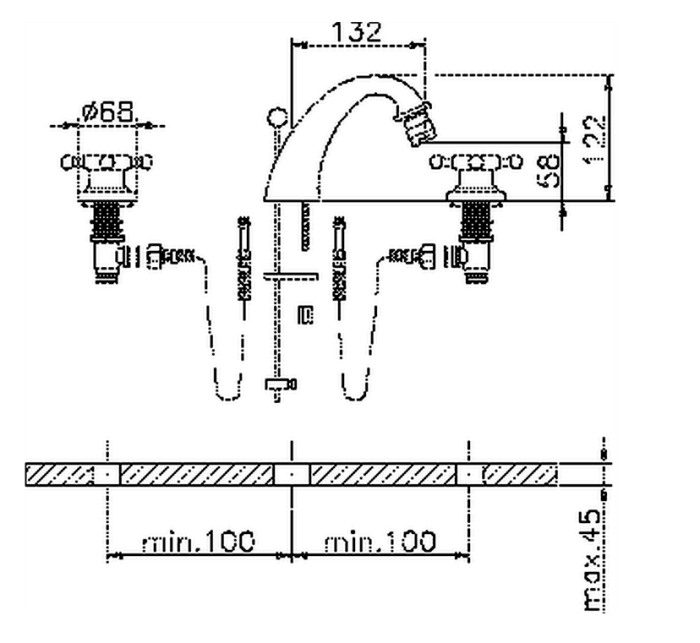 Cisal смеситель для биде, vt0012202a victorian, цвет: satin brushed nickel