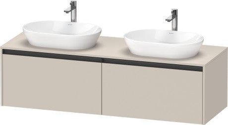 Duravit тумба подвесная под две раковины 550 мм х 1600 мм х 459 мм, ketho.2, k24889b83830000 цвет: серо-коричневый суперматовый