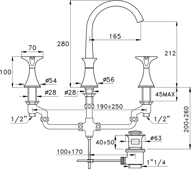 Stella смеситель для раковины, 130, арт. ct00015au02