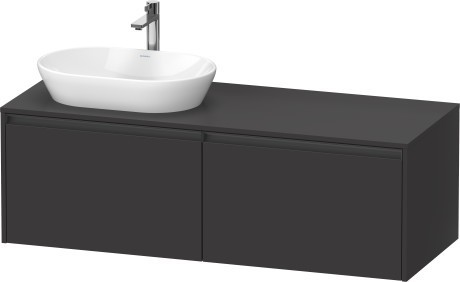 Duravit тумба подвесная под раковину слева 550 мм х 1400 мм х 459 мм, ketho.2, k24888l80800000 цвет: графит суперматовый
