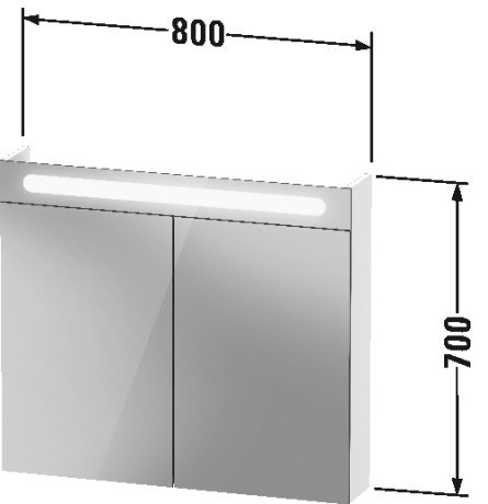 Duravit зеркальный шкаф с подсветкой 148 мм х 800 мм х 700 мм, с двумя дверцами, no.1, n17921000000000 цвет: белый
