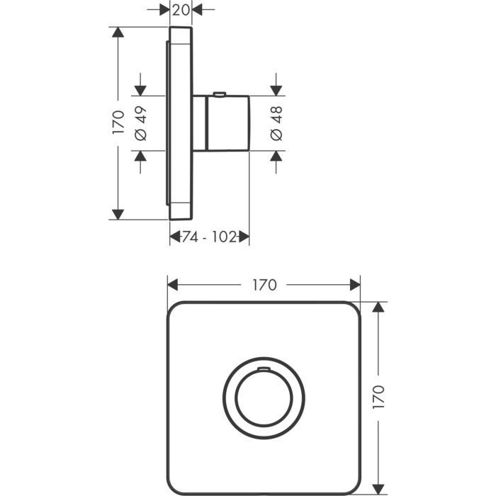 AXOR термостат для душа, ShowerSelect, шлифованное красное золото арт. 36711310