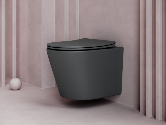 Ceramicanova подвесной унитаз с сиденьем balearica, cn6000mdh цвет: серый