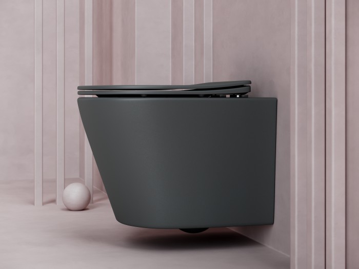 Ceramicanova подвесной унитаз с сиденьем balearica, cn6000mdh цвет: серый