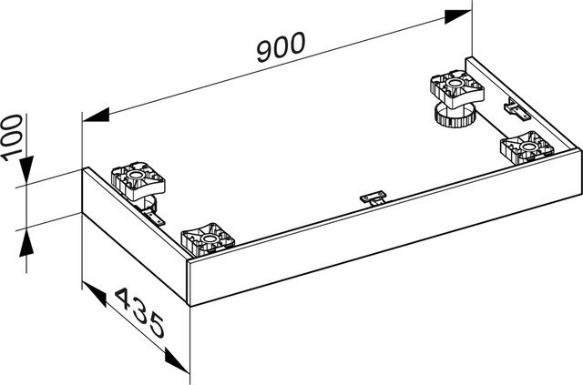 Keuco цокольный комплект для тумбы 1000 мм, edition 90, арт. 39079 550000