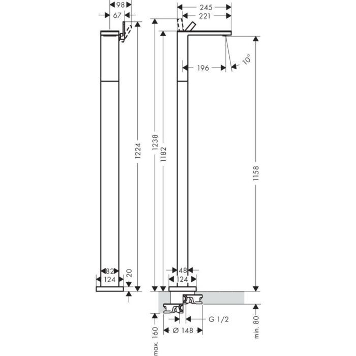 AXOR смеситель для раковины, MyEdition, черный / хром арт. 47040600