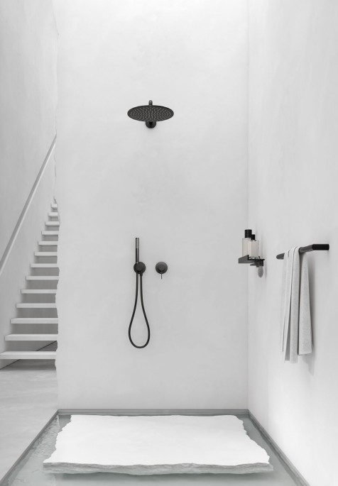 Keuco смеситель однорычажный для душа с круглой розеткой, ixmo, черный матовый арт. 59551 370201