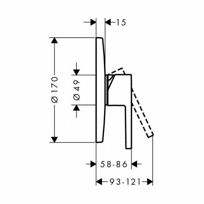 AXOR смеситель для ванны, Starck, хром арт. 10614000