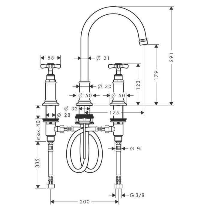 AXOR смеситель для раковины, Montreux, хром арт. 16513000