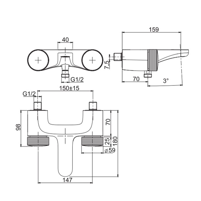 Fima Carlo Frattini смеситель на борт ванны, texture collection, хром арт. f5604/1hcr