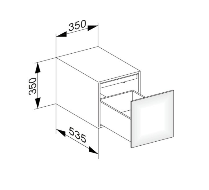 Keuco тумба боковая подвесная с одним выдвижным фронтом, с внутренней светодиодной подсветкой, edition 11, белый арт. 31320 300100