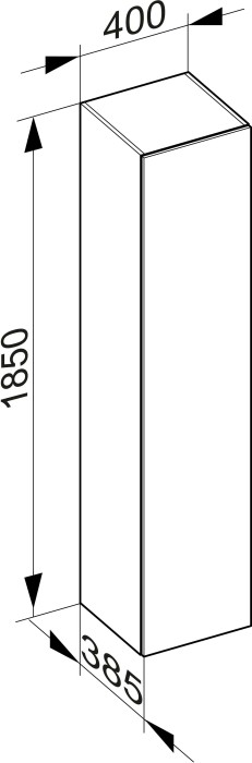 Keuco высокий шкаф-пенал 400x1850x385 мм 1 дверь петли слева, edition 90, серый сланец, антрацит арт. 39030 390001