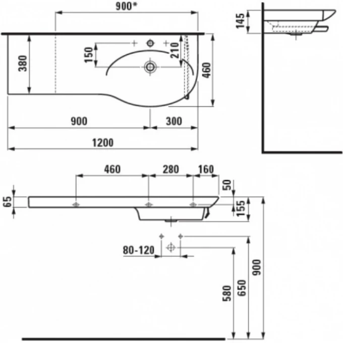 LAUFEN тумба под раковину 84x38, CASE - 4.0150.2.075.463.1