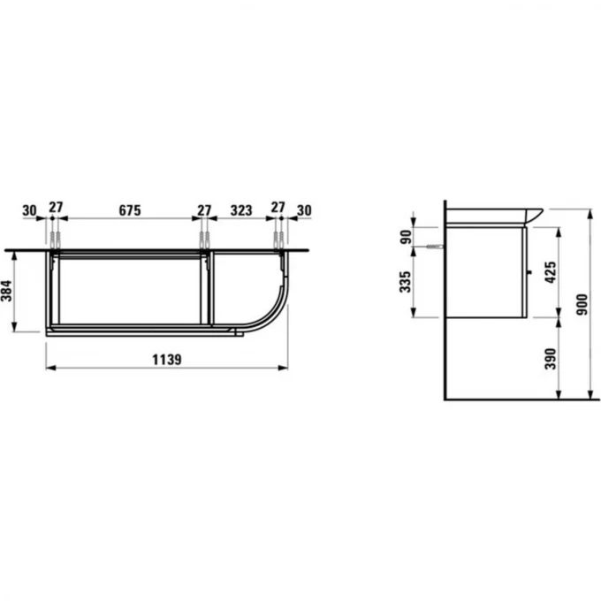 LAUFEN тумба под раковину 84x38, CASE - 4.0150.2.075.463.1
