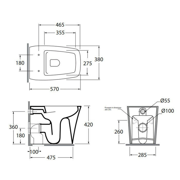 Azzurra Унитаз 38x57 Hera, HEVCTPE00000BI цвет: белый
