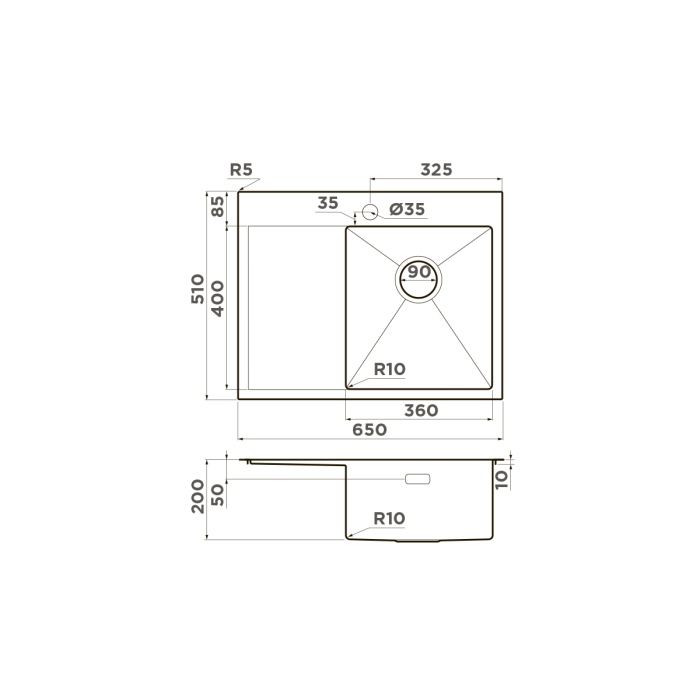 Omoikiri кухонная мойка Akisame 65-R, вороненая сталь арт. 4973098
