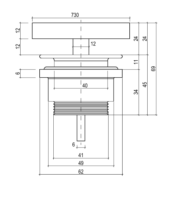 Salini донный клапан для раковины фиксированный, 16622rg цвет: глянцевый белый