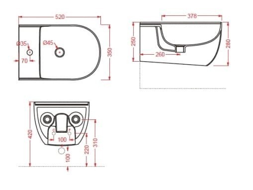 ArtCeram биде (подвесное), thb001 12 00 the one цвет: желтый
