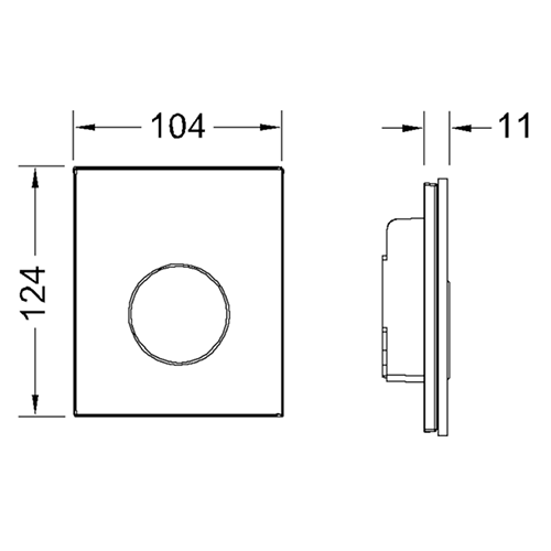 TECE панель смыва для писсуара из черного стекла, черный, loop - 9242657