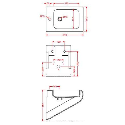 Биде подвесное 36x54 см, 1 отверстие, белый, Art Ceram La Fontana арт. LFB001 01 00