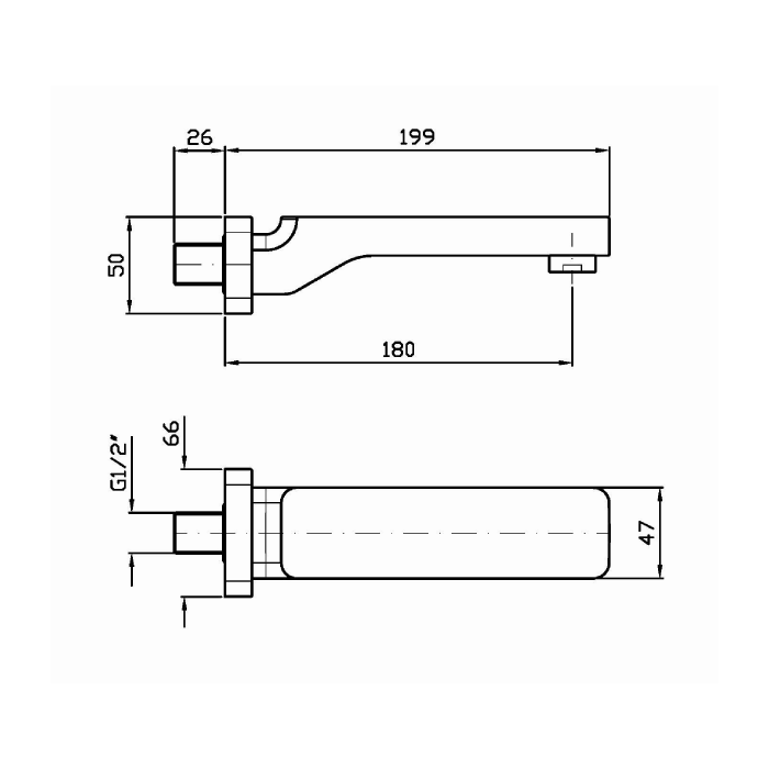 Zucchetti излив 200мм, soft, хром арт. z92094