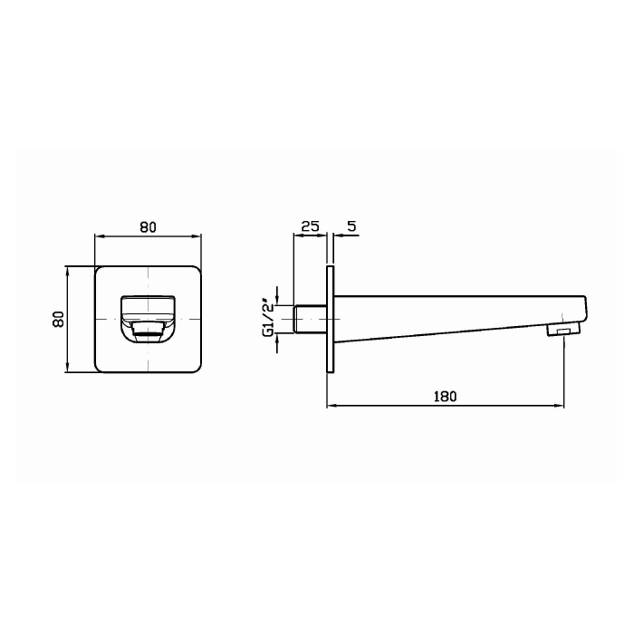 Zucchetti настенный излив 180мм, jingle, хром арт. z92198