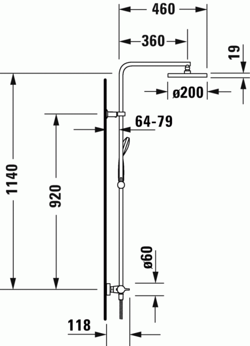 Duravit душевая система для ванны, b.1, b14280008010 цвет: хром