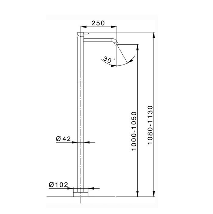Cisal напольный смеситель для раковины - внешняя часть ln0145104q less new cisal, цвет: белый матовый