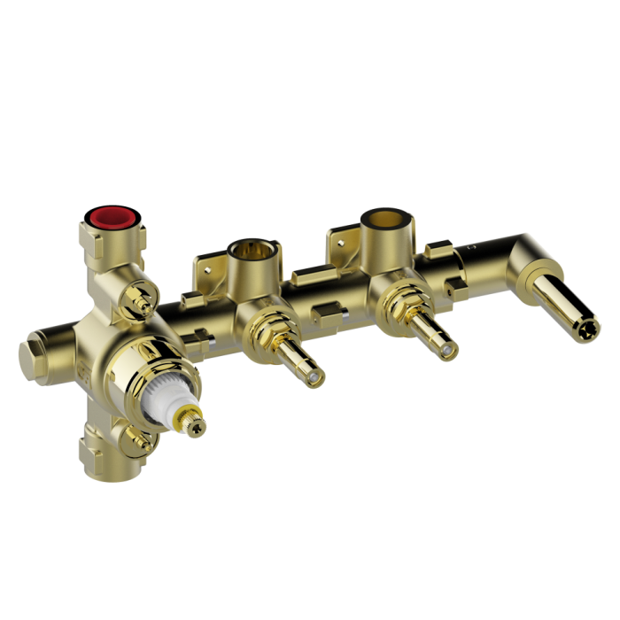 Bossini наружная часть термостатического смесителя для душа на 2 потребителя, с ручным душем-палочкой, вентилями и шлангом, apice, хром арт. z00523.030
