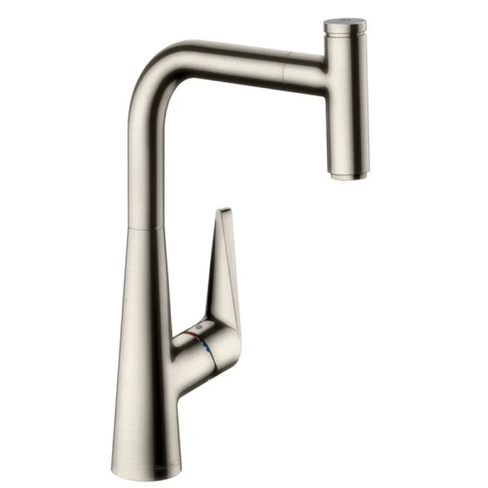 Hansgrohe смеситель для кухни 300 с выдвижным изливом, Talis Select M51, нержавеющая сталь арт. 72821800