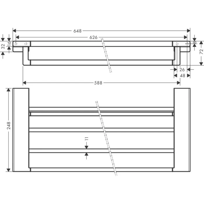 Hansgrohe полка для полотенец 64,8 см, AddStoris, золотой арт. 41751990