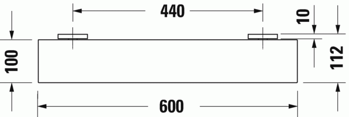 Duravit полка для ванной, karree, 0099501000 цвет: хром