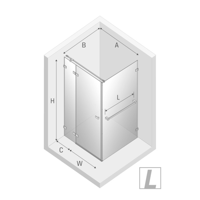 Душевое ограждение l 120x90x200, New trendy Avexa copper brushed, браширо арт. EXK-3631