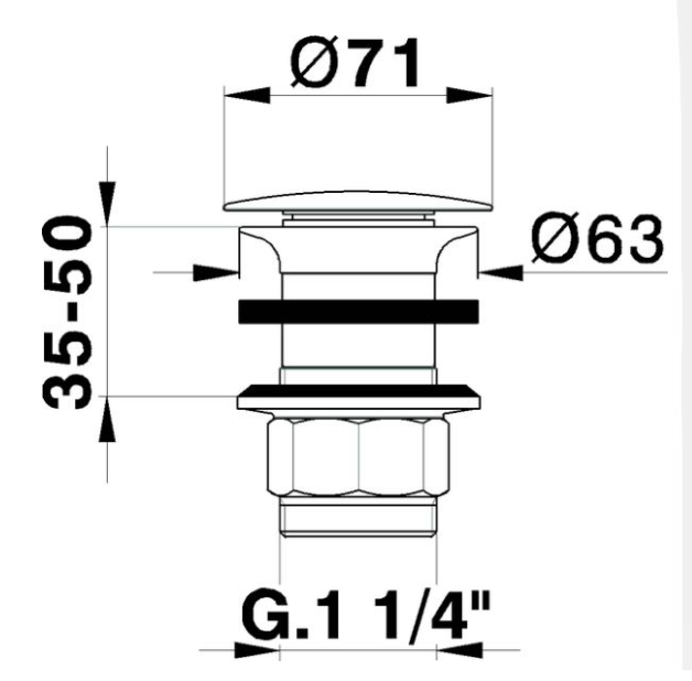 Cisal донный клапан для раковин 1"1/4 za0016102p complementi, цвет: розовое золото