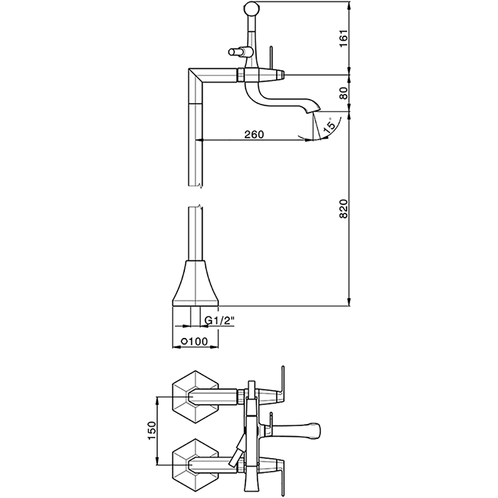 Cisal напольный смеситель двухвентильный для ванны с ручной лейкой, держателем и шлангом 150 см cf0042006t cherie, цвет: хром