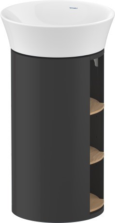 Duravit тумба напольная 750 мм х 410 мм, white tulip, wt42390h5h1 цвет: графит глянцевый/дуб натуральный