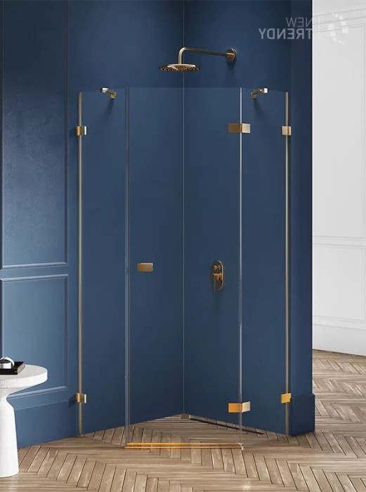 Душевое ограждение brushed r 90x90x200, New trendy Avexa gold, брашированное золото арт. EXK-3854