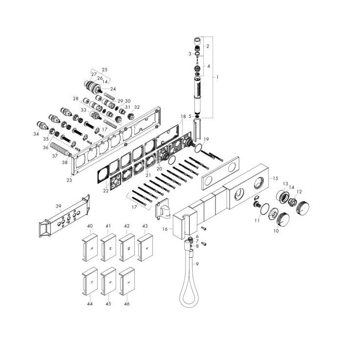 AXOR термостат для душа, Edge, золото арт. 46710990