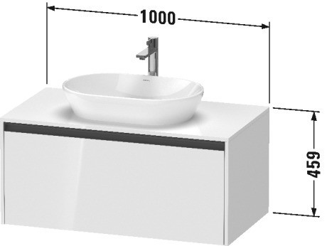 Duravit тумба подвесная под раковину 550 мм х 1000 мм х 459 мм, ketho.2, k24886035350000 цвет: дуб терра