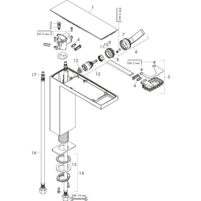 AXOR смеситель для раковины, MyEdition, черный / хром арт. 47020600