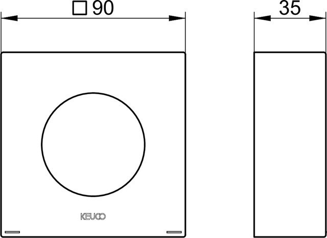 Keuco розетка квадратная с удлинением, ixmo, хром арт. 59551 010382